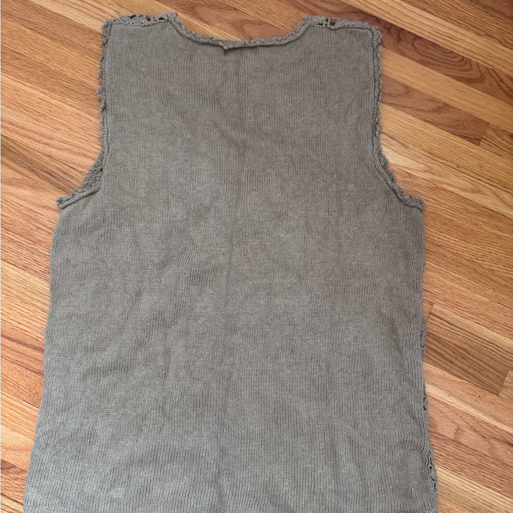 Crochet Lace Sleeveless Top - Brown - Picture 2 of 5